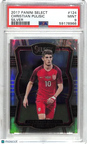 Graded 2017 Panini Select Silver #124 Christian Pulisic PSA 9 Soccer Card