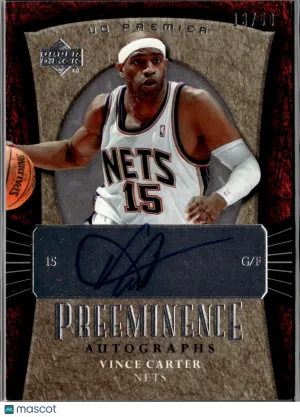 Vince Carter 2008 Upper Deck UD Premier Auto New Jersey Nets Nets