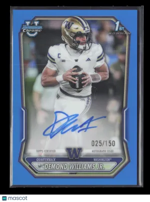 2026 Bowman Chrome University Football Demond Williams Jr. #BCPA-DEW Blue Refractor 025/150