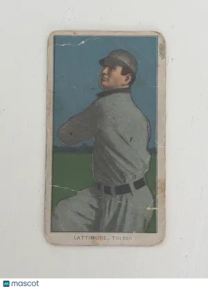 Very Good 1909 T206 Piedmont 350 American Tobacco Co Bill Lattimore Toledo Mud Hens Baseball Card