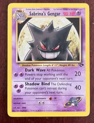 Pokémon TCG Sabrina’s Gengar 29/132 Gym Challenge Rare Unlimited EN 2000 LP/MP front