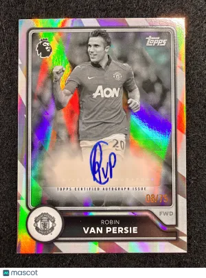 2026 Topps Flagship Premier League Robin Van Persie #BA-RV Autographs Black & White Refractor /75 SP Topps