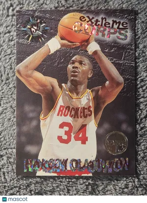 1995 Stadium Club #110 Hakeem Olajuwon Extreme Corps Members Only Red
