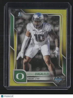 Matayo Uiagalelei 2025 Bowman Chrome University #64-Yellow Refractor 088/350