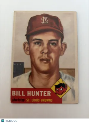 1953 Topps Bill Hunter #166 Crease