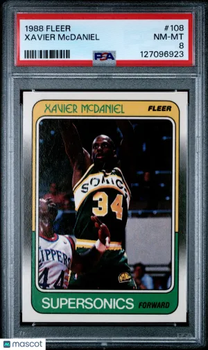 1988 Fleer Xavier Mcdaniel #108 PSA 8