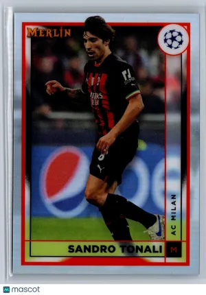 Sandro Tonali 2022-23 Topps Merlin Chrome UEFA Club Refractor #1 AC Milan Soccer Card
