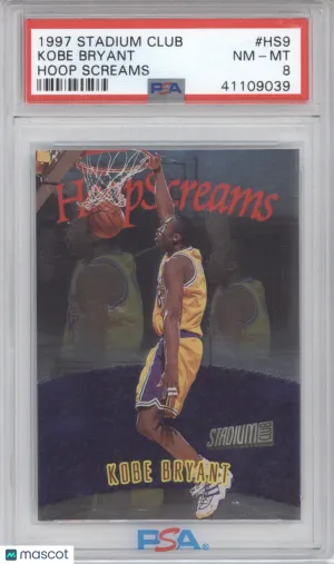 1997 Stadium Club Hoop Screams Kobe Bryant #HS9 PSA 8 front