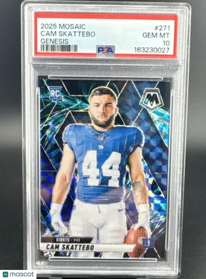 2025 Panini Mosaic Cam Skattebo #271 Genesis Mosaic Prizm Parallel/Variety Rookie Base Set PSA 10