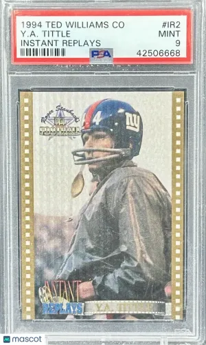 1994 Ted Williams Co Instant Replays Y. A. Tittle #IR2 PSA 9