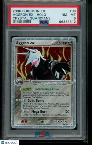 2006 Pokemon EX Crystal Guardians Aggron EX Crystal Guardians #89 PSA 8