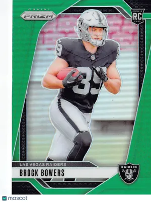 2024 Panini Prizm Football Brock Bowers Green Rookie RC #315 Las Vegas Raiders