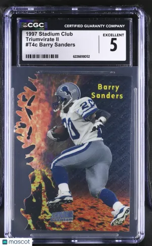 1997 Stadium Club Barry Sanders Triumvirate II #T4c CGC 5 Detroit Lions