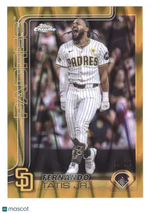 2025 Topps Chrome Fernando Tatis Jr. #159 Gold Wave Refractor 16/50