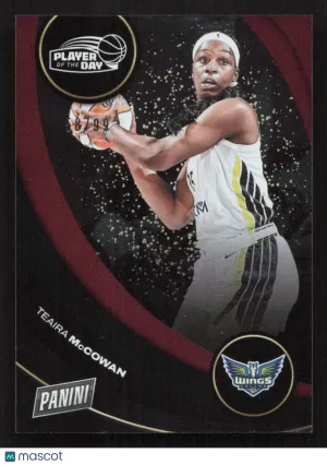 2025 Panini WNBA Player of the Day Teaira McCowan #24 Red SN