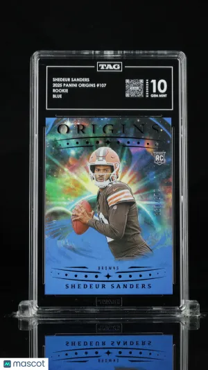 2025 Panini Origins Shedeur Sanders #107 Blue Rookie TAG 10 Panini Authentic