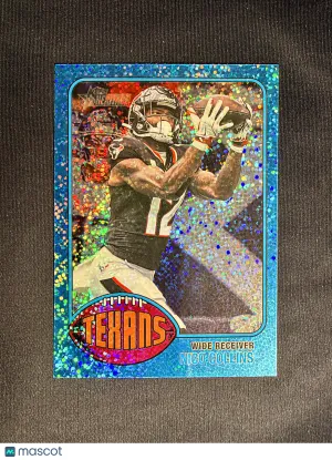 2026 Topps Heritage Nico Collins #326 Chrome Light Blue Sparkle
