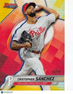 2025 Bowman's Best Cristopher Sánchez yellow Refractor /75 #67 Philadelphia Phillies