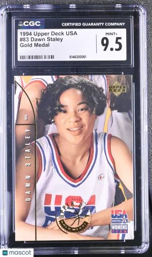 Graded 1994 Upper Deck USA Gold Medal Rookie Dawn Staley #83 Basketball Card CGC 9.5