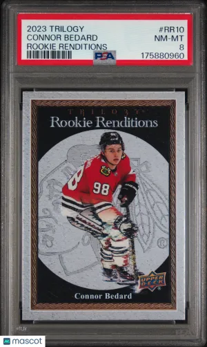 2023/24 Upper Deck Trilogy Rookie Renditions Connor Bedard #RR10 Rookie PSA 8