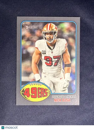 2026 Topps Heritage Nick Bosa #19 Dark Gray Border