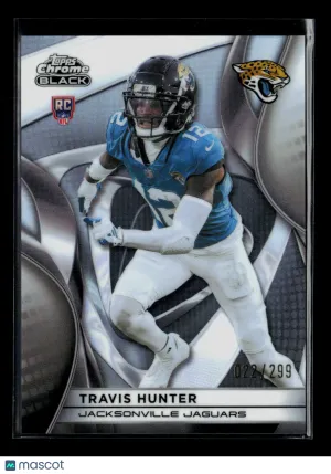 2025 Topps Chrome Black Travis Hunter #122 Refractor RC 022/299