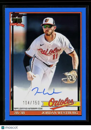 2026 Topps Jordan Westburg #91A-JW Blue 104/150 Auto