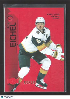 2024 SkyBox Metal Universe PMG Hockey Jack Eichel #148 Red 13/100 Vegas Golden Knights