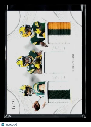 2026 Panini Flawless Football Josh Jacobs Matthew Golden Jordan Love #TP-GB Triple Patches 17/20 Memorabilia