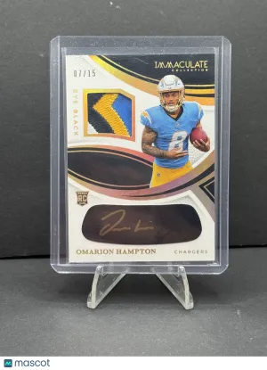 2025 Panini Immaculate Collection Omarion Hampton #REBH-OHN Eye Black Jersey 07/15 RC