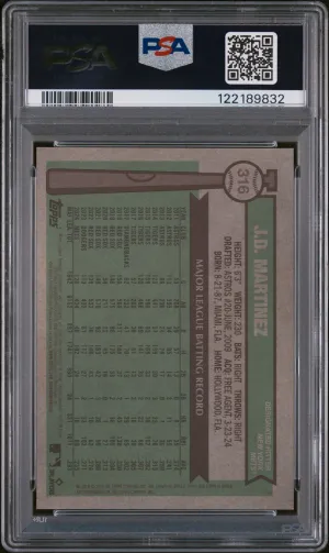 2025 Topps Heritage JD Martinez #316 Chrome Gold Refractor PSA 9 3/50 back