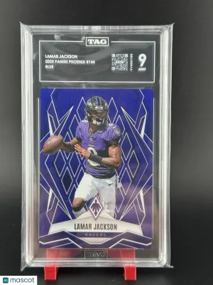 2025 Panini Phoenix Lamar Jackson #144 Blue / Parallel/Variety Base Set TAG 9