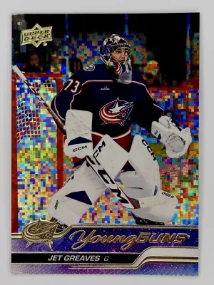 2023-24 Upper Deck Jet Greaves Young Guns Speckled Rainbow Foil