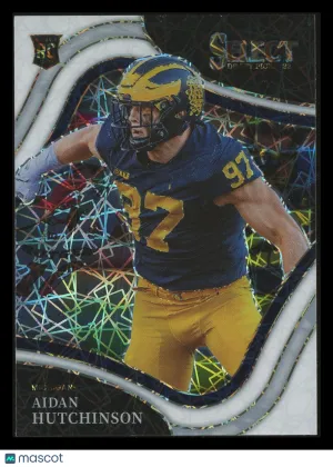 Aidan Hutchinson 2022 Panini Select Draft Picks #198 White Lazer Michigan Wolverines