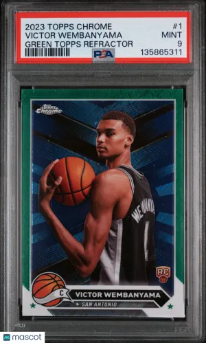 2023 Topps Chrome Victor Wembanyama #1 Green Refractor PSA 9