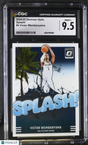 2024-25 Donruss Optic Victor Wembanyama Rookie Splash! #4 CGC 9.5 San Antonio Spurs