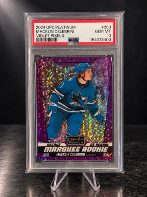 2024-25 O-Pee-Chee Platinum Marquee Rookie Macklin Celebrini Violet Pixels /299