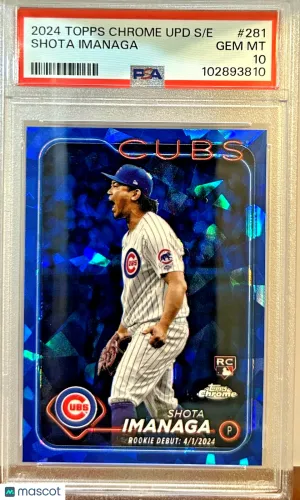 2024 Topps Chrome Update Sapphire Shota Imanaga Rookie Debut #USCS281 PSA 10