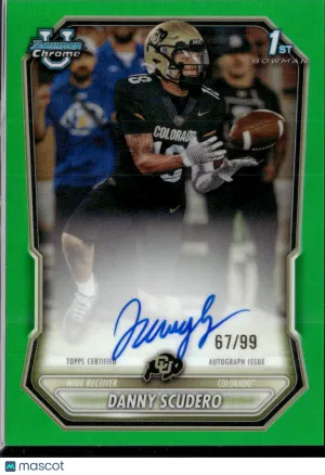 2026 Topps Bowman Chrome Football Danny Scudero #BCPA-DS Green