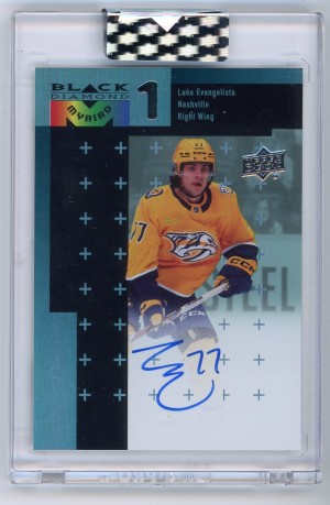 2023-24 Upper Deck Clear Cut Luke Evangelista Black Diamond Myriad Autograph