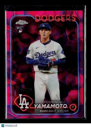 2024 Topps Chrome Update Yoshinobu Yamamoto #USC108 Pink Lava Lamp Refractor RC 076/299