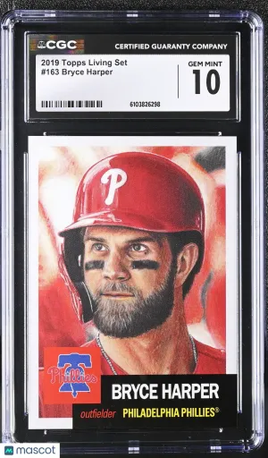 2019 Topps Living Set Bryce Harper #163 CGC 10 Philadelphia Phillies