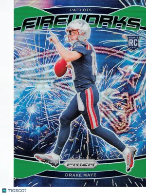 2024 Panini Prizm Football Drake Maye Green Rookie RC #22 New England Patriots