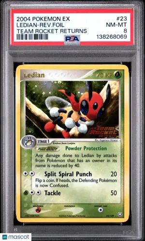 2004 Pokemon EX Team Rocket Returns Ledian-Rev. Foil Team Rocket Returns #23 PSA 8