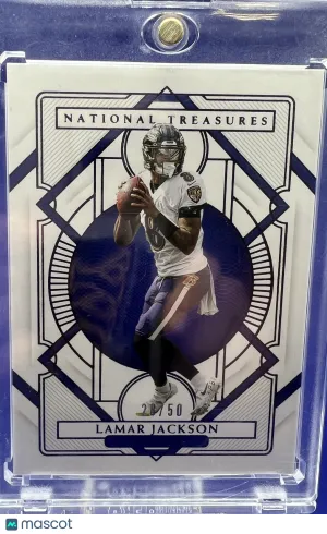 2020 Panini National Treasures Lamar Jackson 28/50 Baltimore Ravens