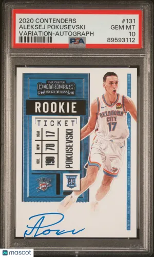 2020 Panini Contenders Aleksej Pokusevski Variation Autograph PSA 10