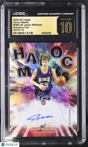 2025-26 Topps Jason Williams Rainbow Foil Havoc Marks #HM-JW CGC 10 Sacramento Kings