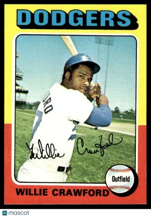 1975 Baseball Card Willie Crawford #186
