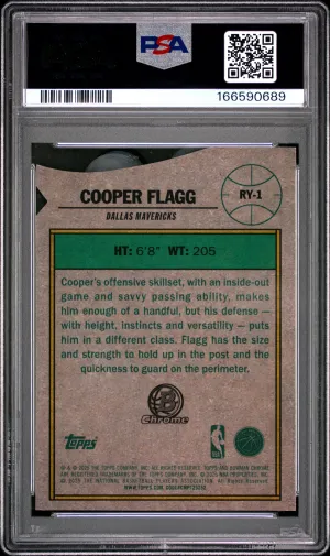 2025 Bowman Chrome Rookie Of The Year Favorites Cooper Flagg #RY-1 back