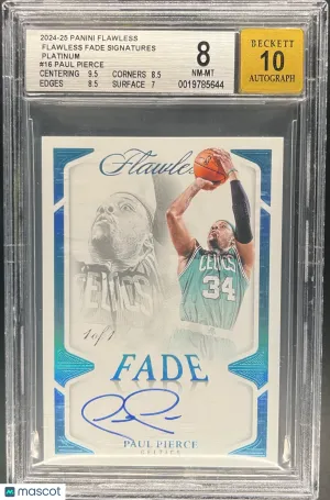 2024 Panini Flawless Paul Pierce #FFS-PPI Platinum BGS 8